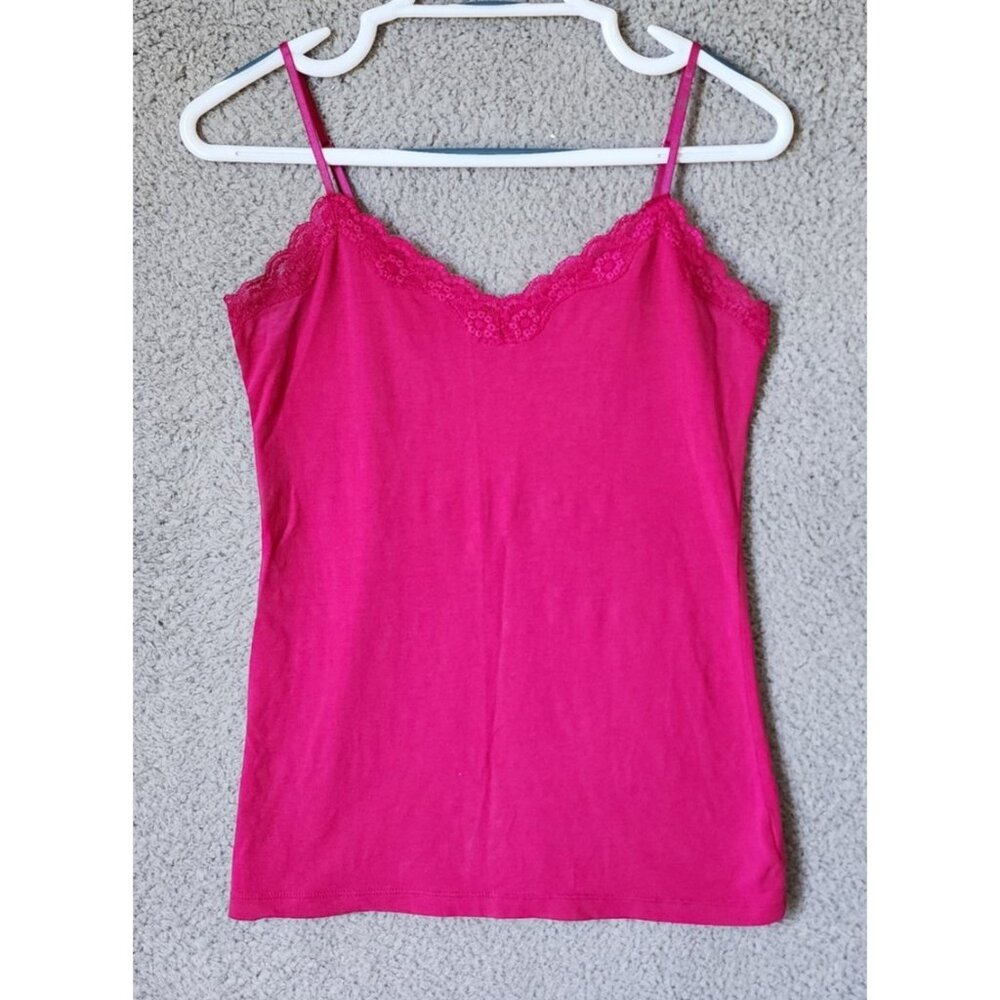 Old Navy Women's Sleeveless Tank Top Camisole Lace Trim Layering Pink Y2K Sz S